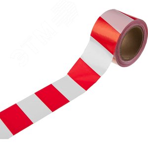 Лента сигнальная, цвет красно-белый, 75мм х 200м, Мастер - фото 2