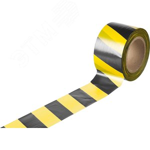 Лента сигнальная, цвет черно-желтый, 75мм х 200м, Мастер - фото 2