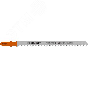 Полотна для эл/лобзика, T301CD, У8А, по дереву, Т-хвостовик, шаг 4мм, 100мм, 2шт. - фото 1