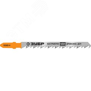 Полотна для эл/лобзика, T144DP, У8А, по дереву, Т-хвостовик, шаг 4мм, 75мм, 2шт. - фото 1