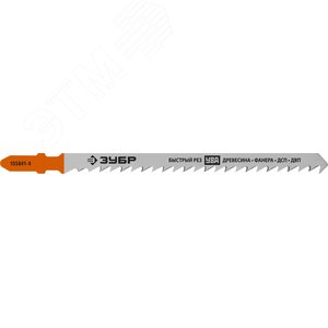 Полотна для эл/лобзика, T344D, У8А, по дереву, Т-хвостовик, шаг 4мм, 110мм, 2шт. - фото 1