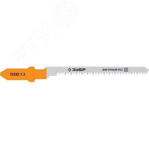 Полотна для эл/лобзика, T101AO, У8А, фигурный рез по ламинуту, дереву, Т-хвостовик, шаг 1, 4мм, 50мм, 2шт. - фото 1