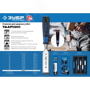 Набор стамесок-долот Ударник 4 предмета - фото 2