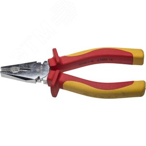 Изображение товара Плоскогубцы ''ПРОФИЭЛЕКТРИК'', диэлектрические комбинированные, двухкомп маслобензостойкая рукоятка, до ~1000В, 160мм, Профессионал (шт)