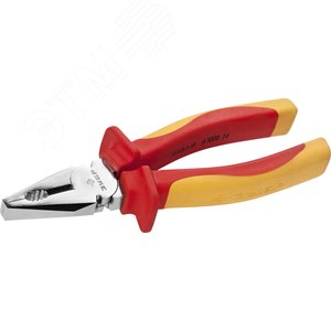 Изображение товара Плоскогубцы ''ПРОФИЭЛЕКТРИК'', диэлектрические комбинированные, двухкомп маслобензостойкая рукоятка, до ~1000В, 180мм, Профессионал (шт)