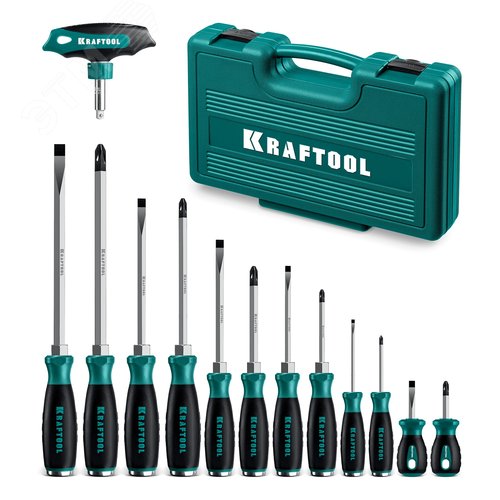 Набор ударных отверток 13 шт, сквозной стержень Cr-Mo IMPACT - фото 1