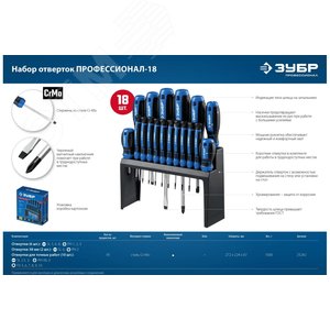 Набор отверток 18 шт, Профессионал-18 - фото 2