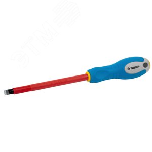 Отвертка Cr-V, трехкомпонент рукоятка, высоковольтная до ~1000В, SL, 8,0x175 мм ''ПРОФИ ЭЛЕКТРИК''. - фото 1