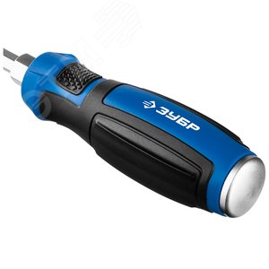 Отвертка ударная, сквозной Cr-V стержень, SL5X75 мм, усилитель под ключ, магнитный наконечник, двухкомп. рукоятка, Профессионал, ''УДАРНИК'' - фото 2