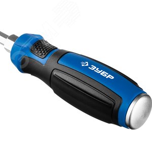 Отвертка ударная, сквозной Cr-V стержень, SL6X100 мм, усилитель под ключ, магнитный наконечник, двухкомп. рукоятка, Профессионал, ''УДАРНИК'' - фото 2