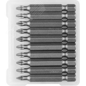 Изображение товара Биты ''Мастер'' кованые, хромомолибденовая сталь, тип хвостовика E 1/4'', PH1, 50мм, 10шт (упак)