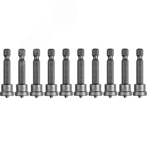 Изображение товара Бита ''Мастер'' Phillips, с ограничителем, 50 мм, тип хвостовика E 1/4'', Cr-V, 10 шт в слайде (упак)