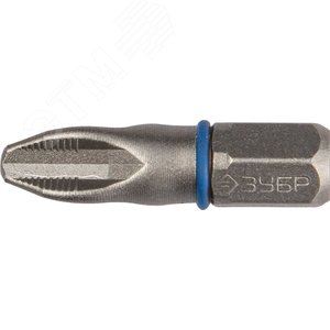 Биты ''ЭКСПЕРТ'' торсионные кованые, обточенные, хромомолибденовая сталь, тип хвостовика C 1/4'', PZ3, 25мм, 2шт - фото 1