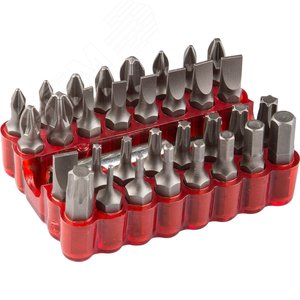 Изображение товара Набор бит с магнитным адаптером, хромованадиевая сталь, 33 предмета (шт)