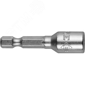 Изображение товара Биты ''Мастер'' с торцовой головкой, магнитные, Cr-V, тип хвостовика E 1/4'', 6х45мм, 2шт (упак)