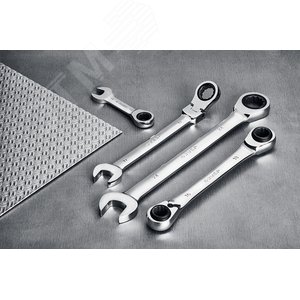 Набор комбинированных гаечных ключей трещоточных укороченных 5 шт, 8 - 14 мм - фото 2