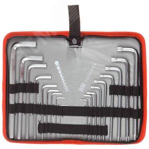 Изображение товара Набор ключей имбусовых ''Мастер''Cr-V, 18 шт,нейлоновый чехол ,HEX 1,5-10 мм длинные 9 шт,TORX Т10-Т50 длинные 9 шт (шт)