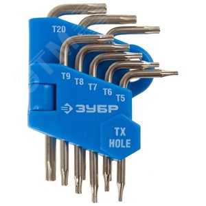 Изображение товара Набор ключей имбусовых ''ЭКСПЕРТ''МИНИ для точных работ, Cr-V,TORX Т5-Т20, с отверстием,для защищенного крепежа,8шт (шт)