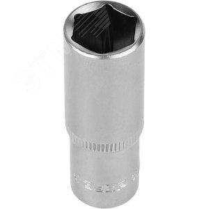 Изображение товара Головка торцовая ''Мастер'' (1/4''), удлиненная, Cr-V, FLANK, хроматированное покрытие, 13мм (шт)