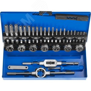 Изображение товара Набор метчиков комплектных и плашек, сталь Р6М5 32 предмета (шт)