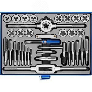 Набор метчиков и плашек, сталь Р6М5 35 предметов - фото 1