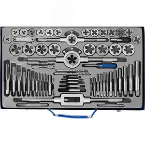 Набор метчиков и плашек, сталь Р6М5 65 предметов - фото 1