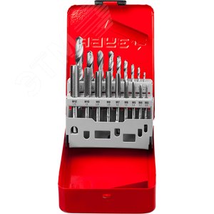 Метчики 9ХС, сверла Р6М5, набор резьбонарезной 18 предметов - фото 1