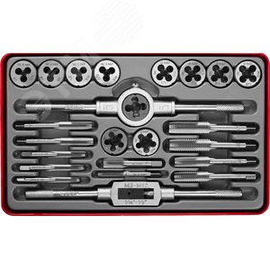 Изображение товара Набор метчиков и плашек, сталь 9ХС 24 предмета (шт)