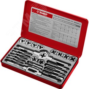 Набор метчиков и плашек, сталь 9ХС 24 предмета - фото 2