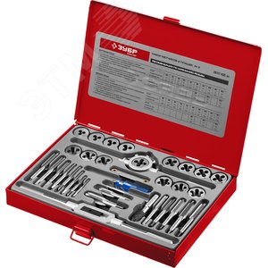 Набор метчиков и плашек, сталь 9ХС 35 предметов - фото 2