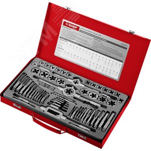 Набор метчиков и плашек, сталь 9ХС 65 предметов - фото 2