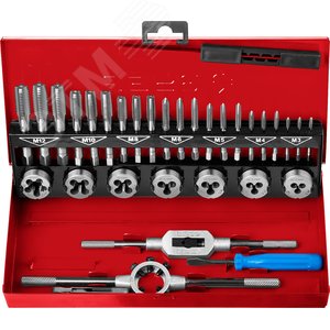 Изображение товара Набор метчиков и плашек ''Мастер'', сталь 9ХС, 32 предмета (набор)