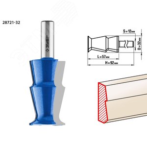 Фреза кромочная фигурная №10 32x57мм - фото 1