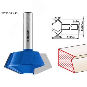 Изображение товара Фреза кромочная конусная 38.1x22мм (шт)