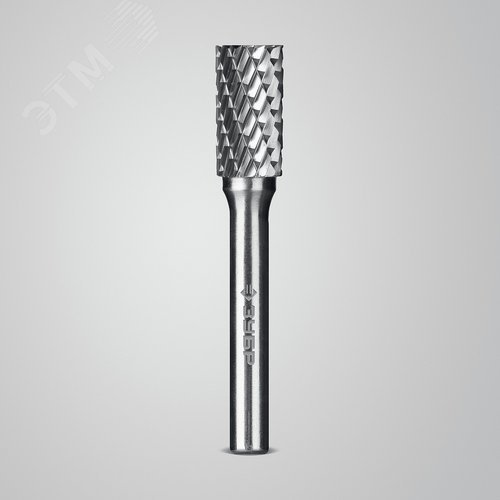 Борфреза твердосплавная, ПРОФЕССИОНАЛ тип B цилиндр с торцевыми зубьями, 10х20 мм, хвостовик 6 мм - фото 2