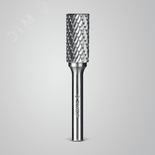 Борфреза твердосплавная, ПРОФЕССИОНАЛ тип B цилиндр с торцевыми зубьями, 12х25 мм, хвостовик 6 мм - фото 2