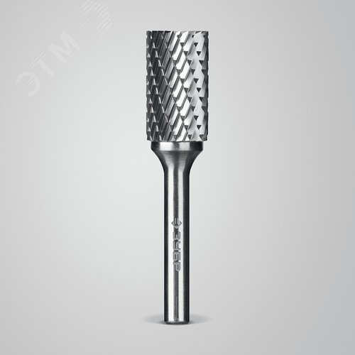 Борфреза твердосплавная, ПРОФЕССИОНАЛ тип B цилиндр с торцевыми зубьями, 14х25 мм, хвостовик 6 мм - фото 2