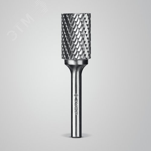 Борфреза твердосплавная, ПРОФЕССИОНАЛ тип B цилиндр с торцевыми зубьями, 16х25 мм, хвостовик 6 мм - фото 2