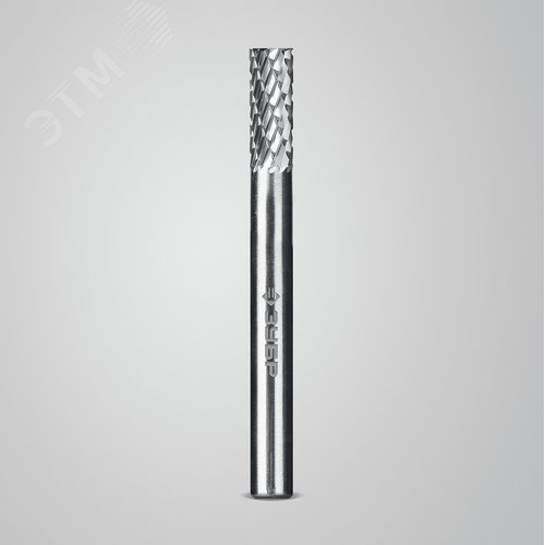 Борфреза твердосплавная, ПРОФЕССИОНАЛ тип B цилиндр с торцевыми зубьями, 6х16 мм, хвостовик 6 мм - фото 2