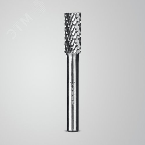 Борфреза твердосплавная, ПРОФЕССИОНАЛ тип B цилиндр с торцевыми зубьями, 8х20 мм, хвостовик 6 мм - фото 2