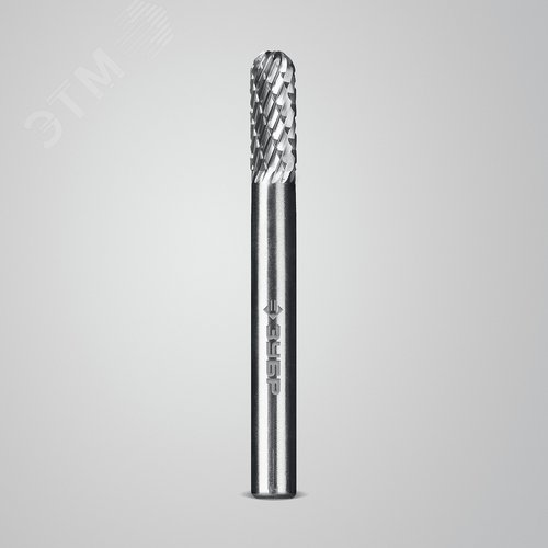 Борфреза твердосплавная, ПРОФЕССИОНАЛ тип C цилиндр со сферическим концом, 6х16 мм, хвостовик 6 мм - фото 2