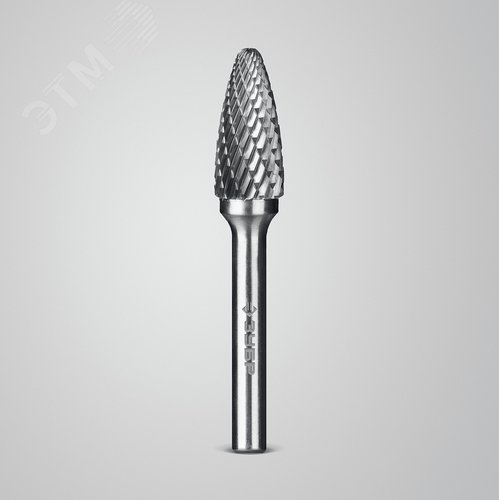 Борфреза твердосплавная, ПРОФЕССИОНАЛ тип F парабола с закругленным углом, радиус 3.0 мм, 12х25 мм, хвостовик 6 мм - фото 2