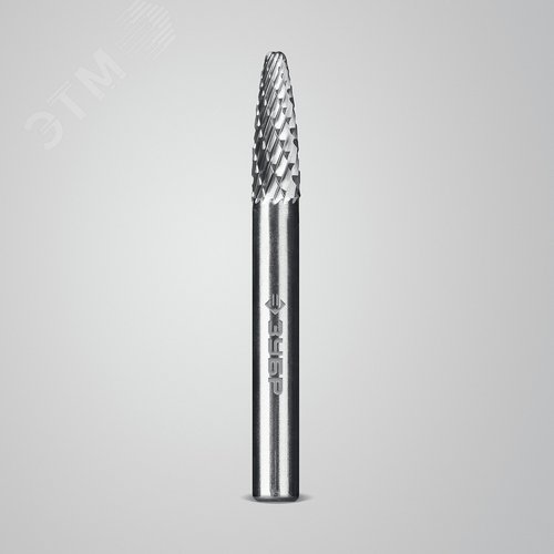 Борфреза твердосплавная, ПРОФЕССИОНАЛ тип F парабола с закругленным углом, радиус 1.5 мм, 6х18 мм, хвостовик 6 мм - фото 2