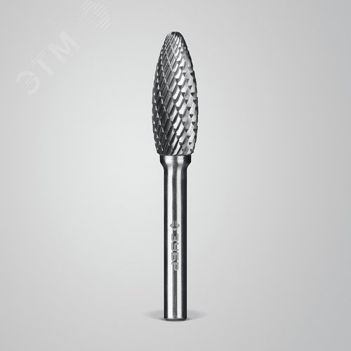 Борфреза твердосплавная, ПРОФЕССИОНАЛ тип H пламя, радиус 2.5 мм, 12х32 мм, хвостовик 6 мм - фото 2