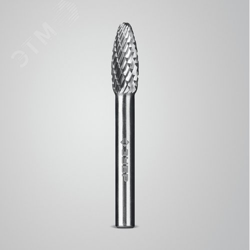 Борфреза твердосплавная, ПРОФЕССИОНАЛ тип H пламя, радиус 1.5 мм, 8х20 мм, хвостовик 6 мм - фото 2