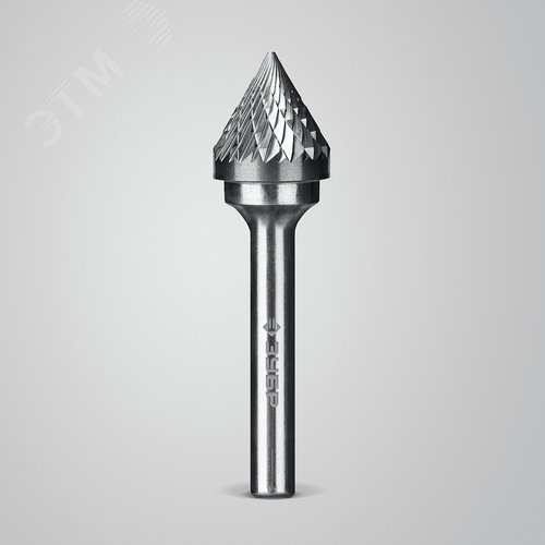 Борфреза твердосплавная, ПРОФЕССИОНАЛ тип J зенкер с вершиной 60°, 16х14 мм, хвостовик 6 мм - фото 2