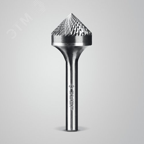 Борфреза твердосплавная, ПРОФЕССИОНАЛ тип K зенкер с вершиной 90°, 20х10 мм, хвостовик 6 мм - фото 2
