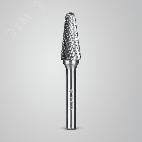 Борфреза твердосплавная, ПРОФЕССИОНАЛ тип L конус с закругленным углом 28°, радиус 3.0 мм, 12х28 мм, хвостовик 6 мм - фото 2