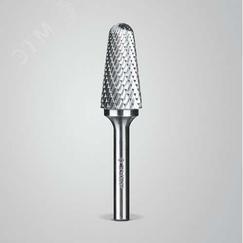 Борфреза твердосплавная, ПРОФЕССИОНАЛ тип L конус с закругленным углом 28°, радиус 4.5 мм, 16х33 мм, хвостовик 6 мм - фото 2