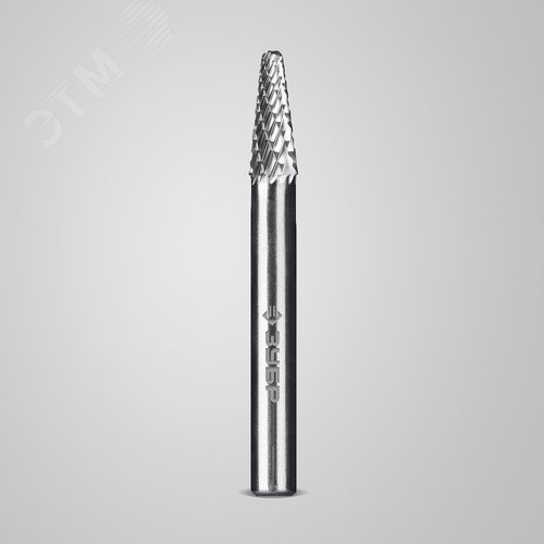 Борфреза твердосплавная, ПРОФЕССИОНАЛ тип L конус с закругленным углом 28°, радиус 1.2 мм, 6х16 мм, хвостовик 6 мм - фото 2